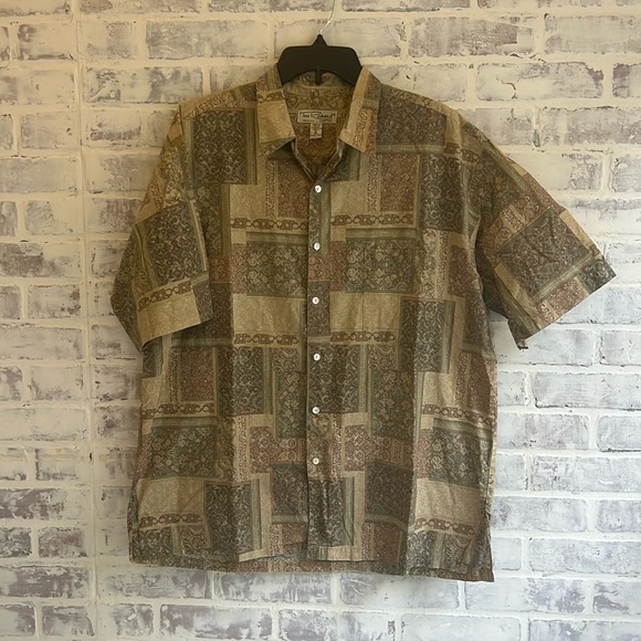 Vintage Tori Richard Hawaiian Shirt Mens XL Multicolor Button Up S/S Tribal USA - Picture 1 of 7